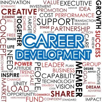 Career development word cloud Illustrazione stock