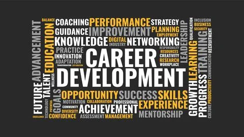 Career Development Word Cloud Vector Concept with Business and Education Ke.. 库存插图