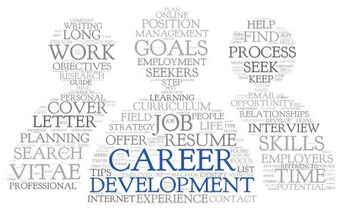 Career development in word tag cloud 스톡 일러스트