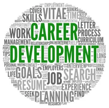 Career development in word tag cloud on white Stock Illustration
