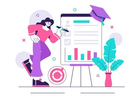 Career Education Vector Illustration Featuring a Growth Oriented Learning M.. イラスト素材