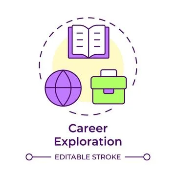 Career exploration multi color concept icon Stock Illustration