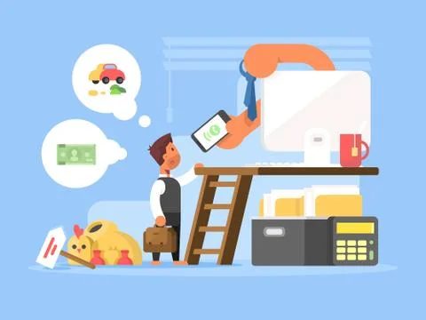 Career flat concept Stock Illustration