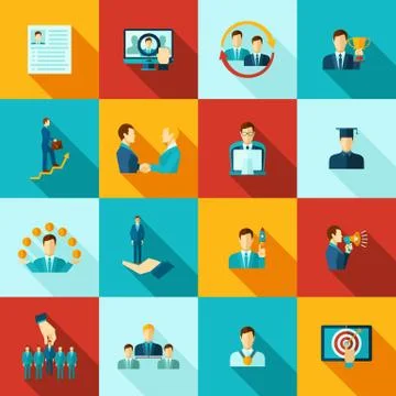 Career Flat Icons Set Ilustración de archivo