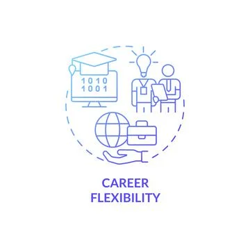 Career flexibility blue gradient concept icon Illustrazione stock