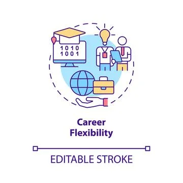 Career flexibility concept icon Stock Illustration