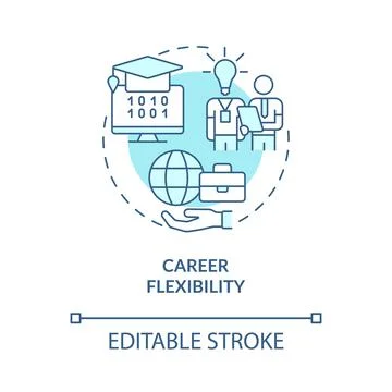 Career flexibility turquoise concept icon Stock-Illustration