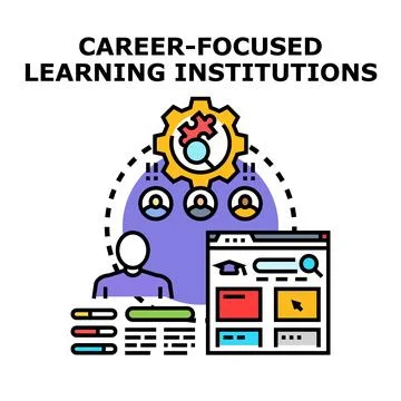 Career focused learning institutions for professional development 스톡 일러스트