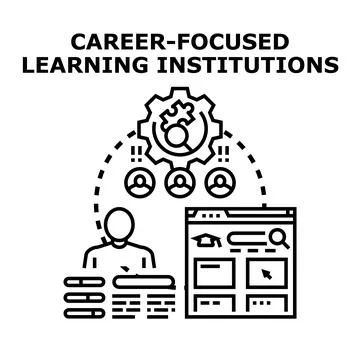 Career focused learning institutions for professional development 스톡 일러스트