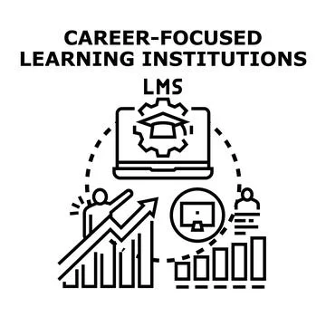 Career focused learning institutions using lms concept Ilustración de archivo