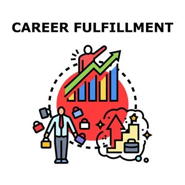 Career fulfillment professional development achieving goals illustration Stock Illustration
