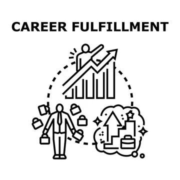 Career fulfillment professional development achieving goals illustration Stock Illustration