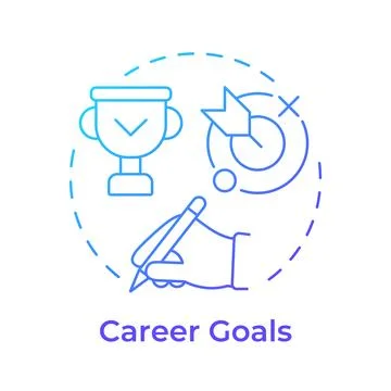 Career goals blue gradient concept icon 库存插图