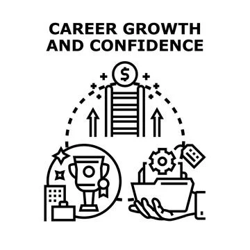 Career growth and confidence vector concept illustration Stock Illustration