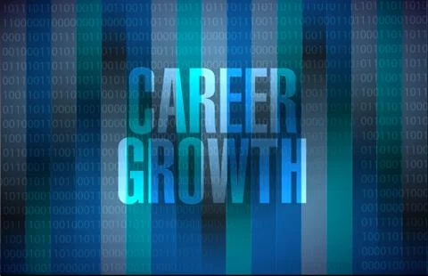 Career Growth binary sign concept Illustrazione stock