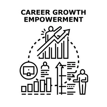 Career growth empowerment concept developing professional success Stock Illustration