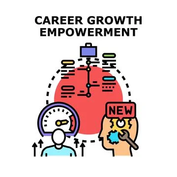Career growth empowerment concept developing professional journey Stock Illustration