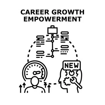 Career growth empowerment concept developing professional journey Stock Illustration