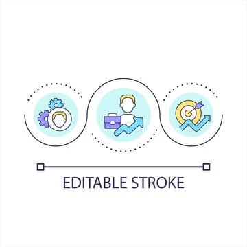 Career growth loop concept icon Stock Illustration