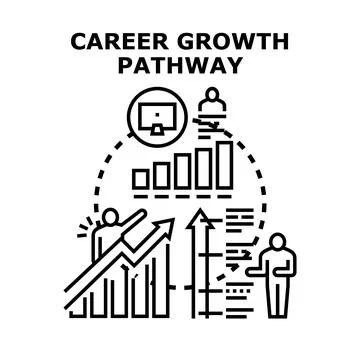 Career growth pathway development achieving success goals Stock Illustration