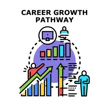 Career growth pathway development achieving success goals Stock Illustration