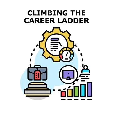 Career growth progress achieving business success development Stock Illustration
