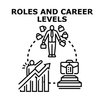 Career growth progress achieving professional success levels Illustrazione stock