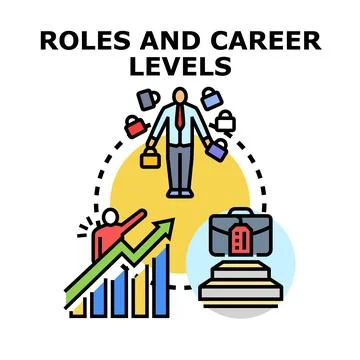 Career growth progress achieving professional success levels Stock Illustration