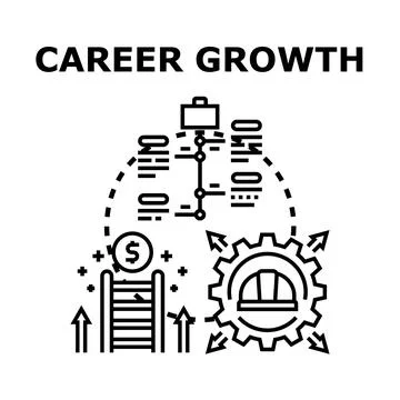Career growth progress timeline with development strategy Stock Illustration