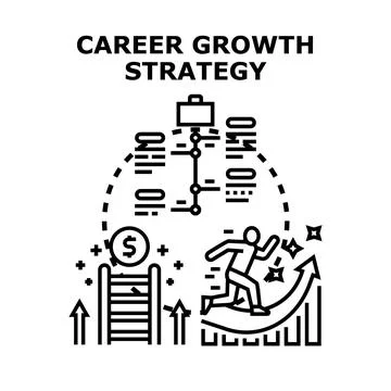 Career growth strategy developing work success professional path 스톡 일러스트