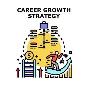 Career growth strategy developing work success professional path Иллюстрация