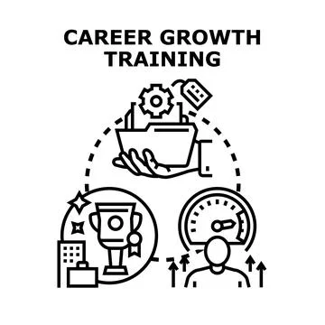 Career growth training developing professional skills and success Illustrazione stock