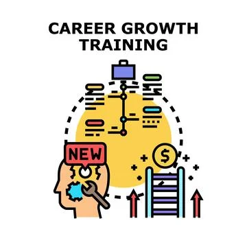 Career growth training developing skills for professional success Illustrazione stock