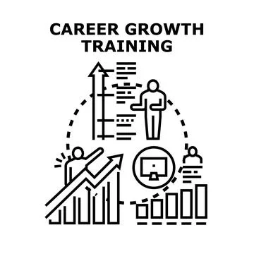 Career growth training with professional development strategy Stock Illustration