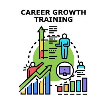Career growth training with professional development strategy Stock Illustration