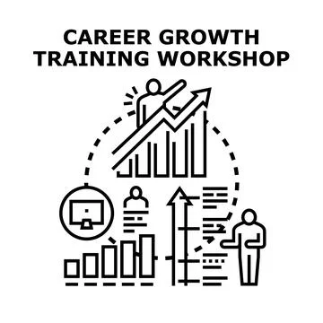 Career growth training workshop for professional development Illustrazione stock