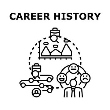 Career history tracking progress path development timeline Stock Illustration