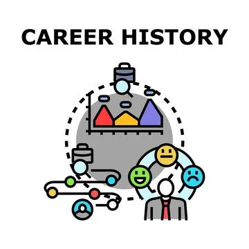 Career history tracking progress path development timeline Stock Illustration
