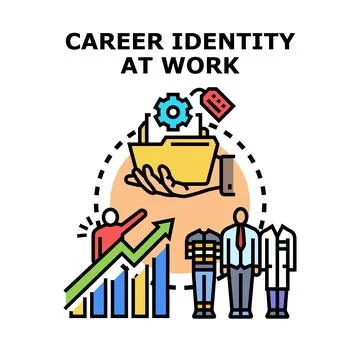 Career identity at work concept development and professional growth Stock Illustration