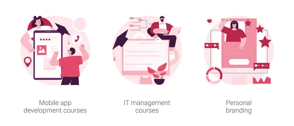 Career in IT abstract concept vector illustrations. Illustrazione stock