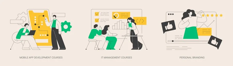 Career in IT abstract concept vector illustrations. 스톡 일러스트
