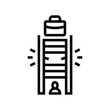 Career ladder missing rungs line icon vector illustration Stock Illustration