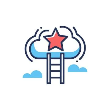 Career ladder - modern vector line design icon. Stock Illustration