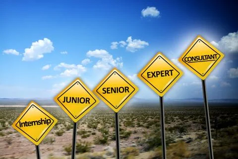 Career level concept with different stages of professional experience Stock Photos