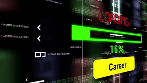 Career Loading Progress Bar on Digital Technology Background Stock Footage 336693091