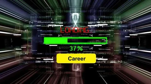 Career loading  progress bar on the screen Illustrazione stock