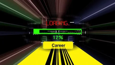 Career loading  progress bar on the screen Illustrazione stock
