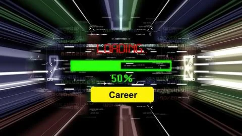 Career loading  progress bar on the screen Illustrazione stock