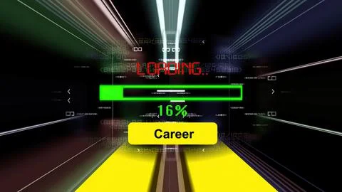 Career loading  progress bar on the screen Stock Photos