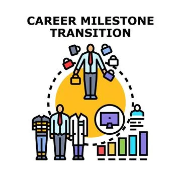 Career milestone transition concept vector illustration Stock Illustration